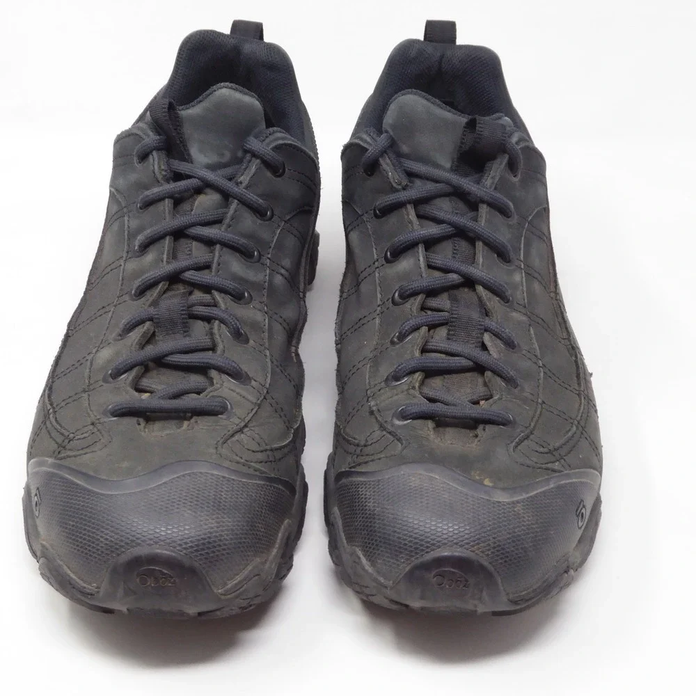 Oboz Mens Firebrand II Hiking Shoes Black Nubuck Leather 10.5